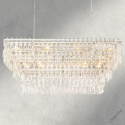 60" / Nickle Marignan Tiered Rectangular Chandelier 60", 72"