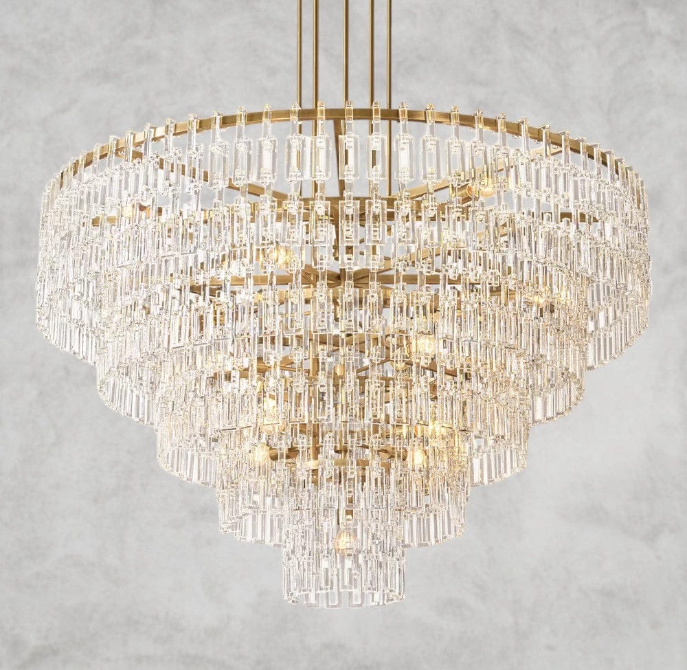 60" / Brass Marignan Tiered Round Chandelier 36", 48", 60"