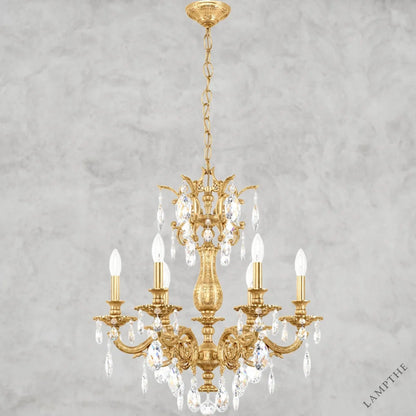 Heirloom Gold / Clear Heritage Crystal Milano Chandelier 24"