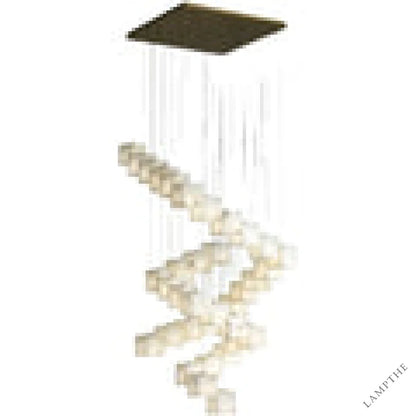 Modern Luxury Alabaster Cubic Round Pendant For Dining Table, Staircase