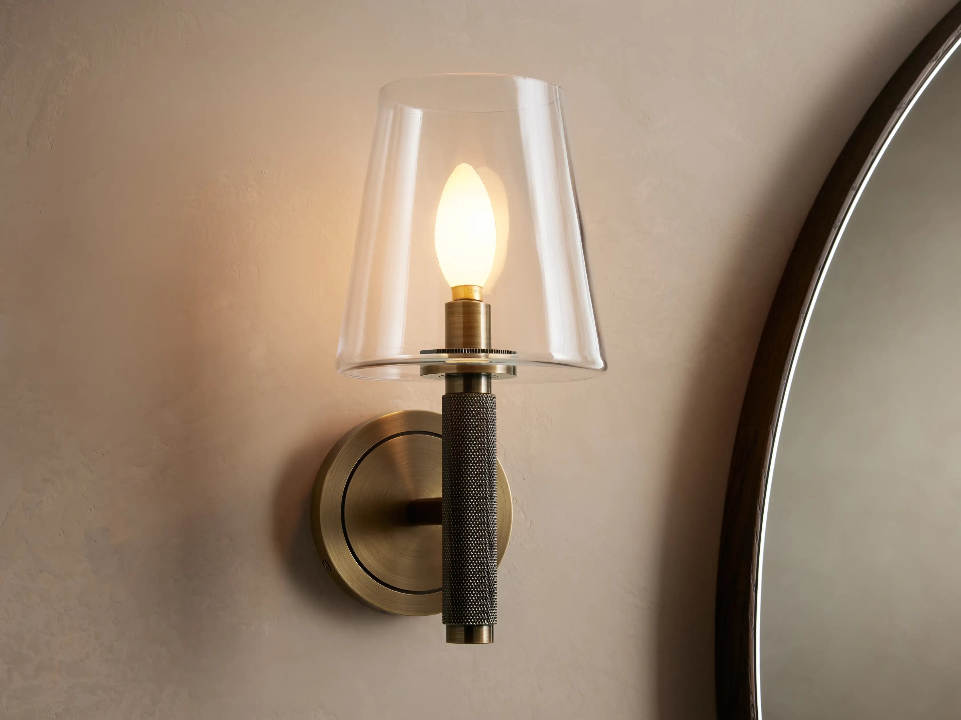 Brass / Clear Monroe Sconce