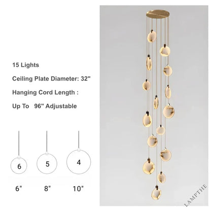 Moonshade Natural Marble Pendant Light Fixture