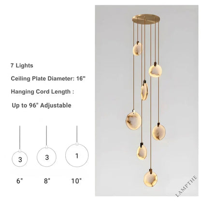 Moonshade Natural Marble Pendant Light Fixture