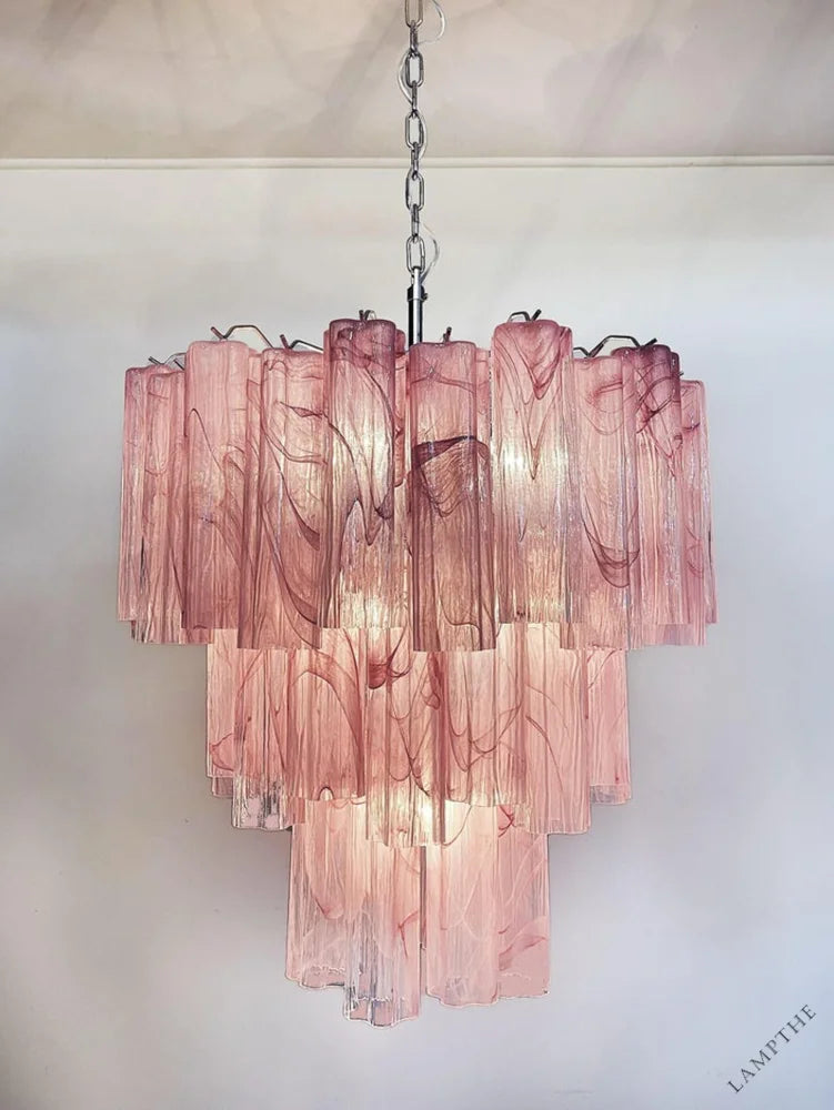 Murano Chandelier – 48 tubes – Alabaster Pink