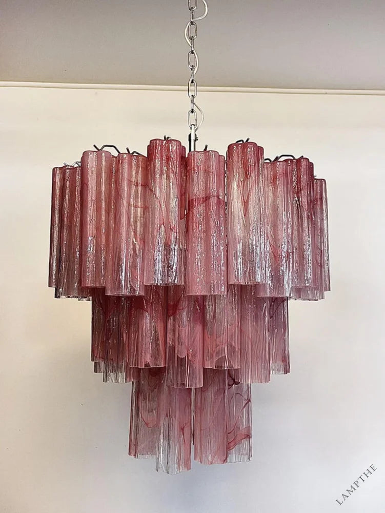 Murano Chandelier – 48 tubes – Alabaster Pink