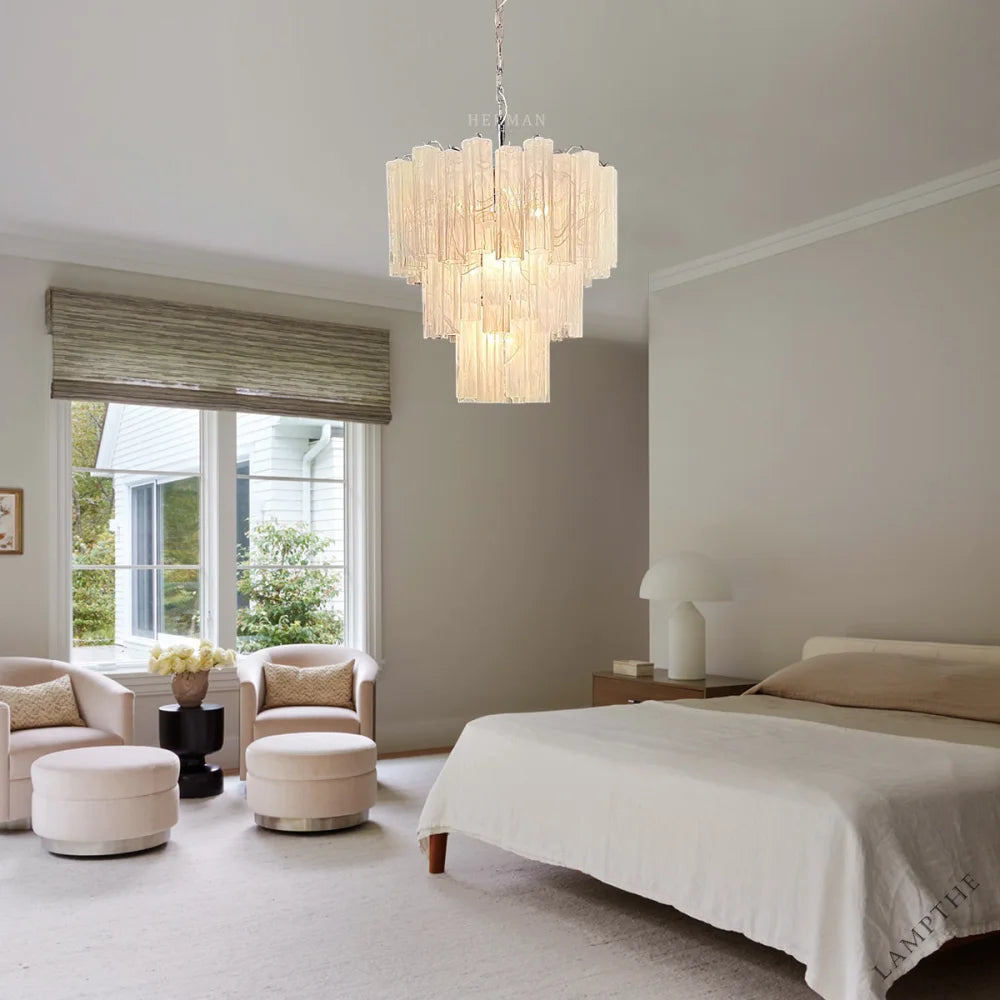 Murano Chandelier – 48 tubes – Alabaster White
