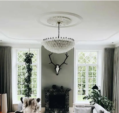 Murano Chandelier – Poliedri – 185 glass – White Alabaster