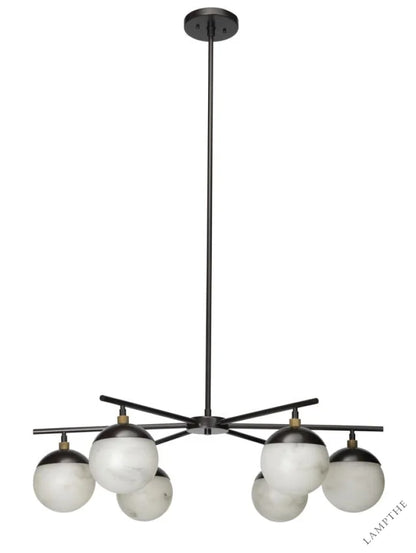 Natural Alabaster Metro 6 Lights Ball Chandelier