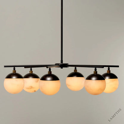 Natural Alabaster Metro 6 Lights Ball Chandelier
