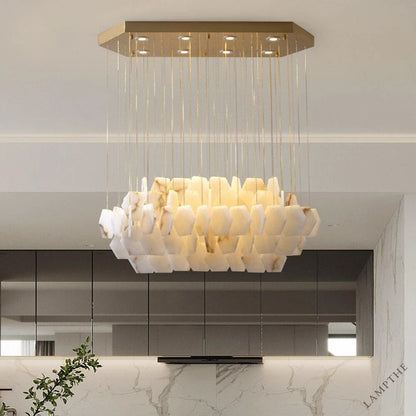 Natural Marble Alabaster Modern Chandelier
