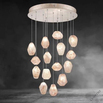 15 - Light / Brass Nature-inspired round chandelier