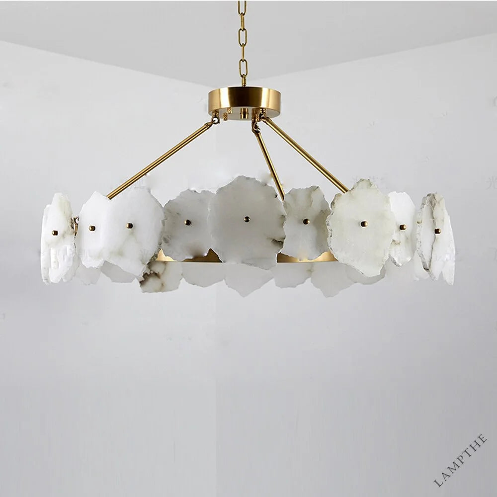 Noes Alabaster Modern Round Chandelier