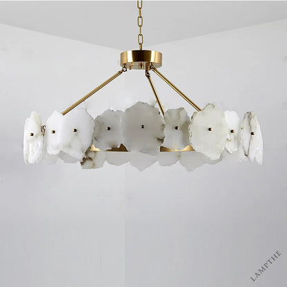 Noes Alabaster Modern Round Chandelier