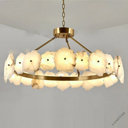 Noes Alabaster Modern Round Chandelier