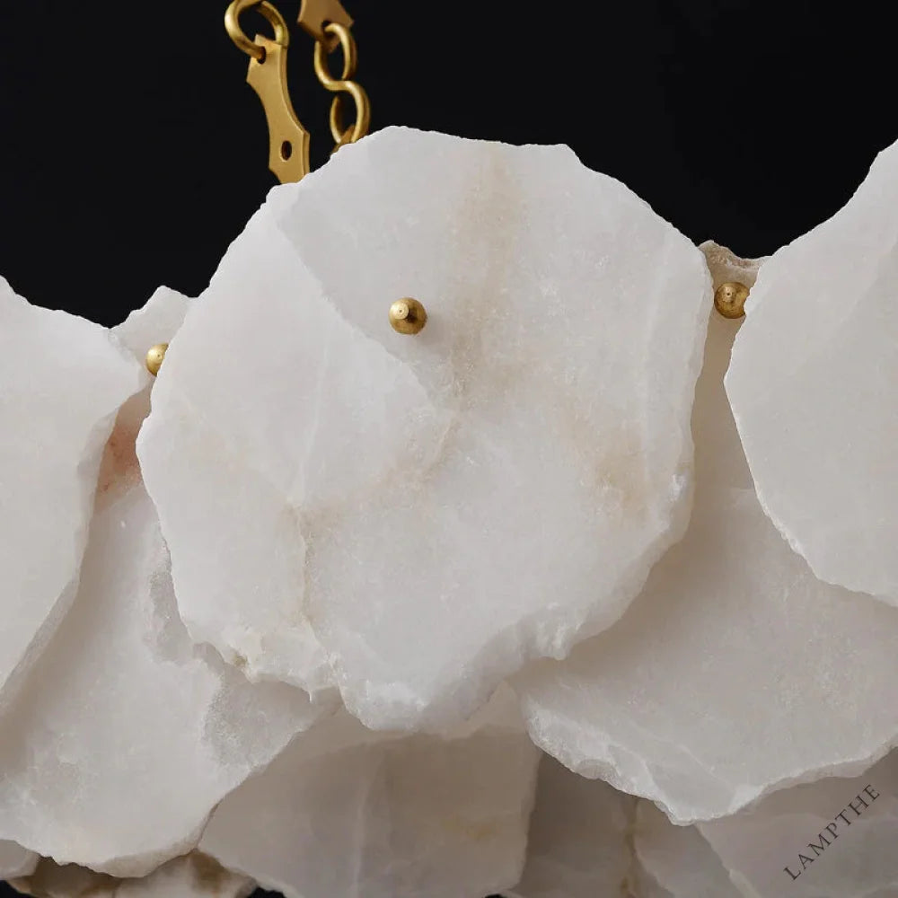 Noah Alabaster Modern Snowflake Linear Chandelier with Chain chandelier Kevinstudiolives