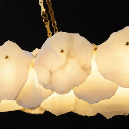Noes Alabaster Modern Snowflake Linear Chandelier