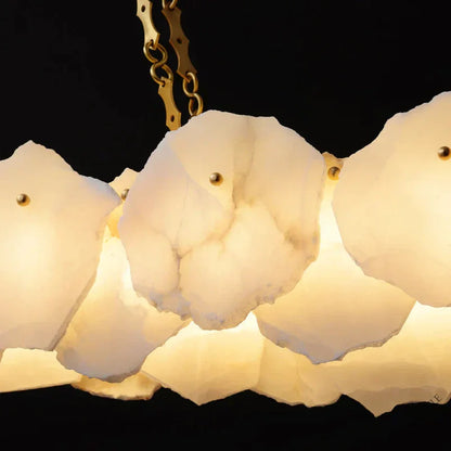 Noah Alabaster Modern Snowflake Linear Chandelier with Chain chandelier Kevinstudiolives