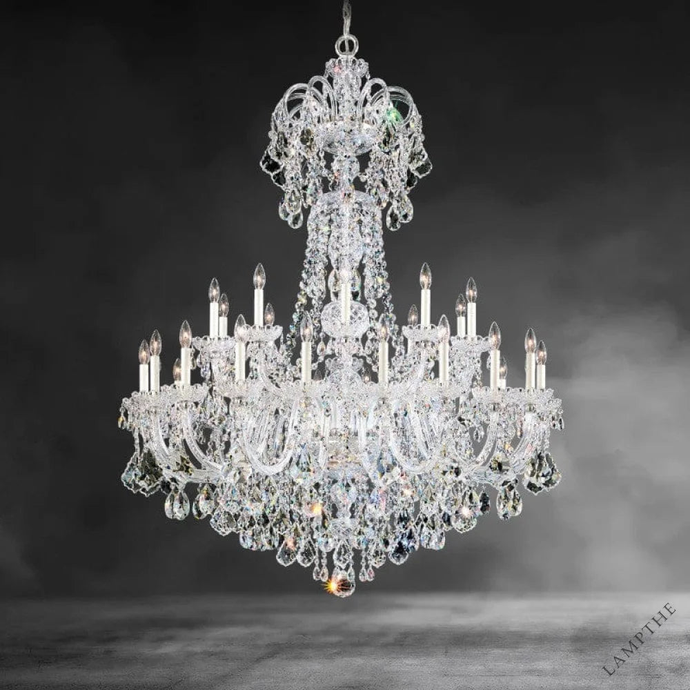 Silver / Clear Heritage Crystal Olde World Chandelier 48"