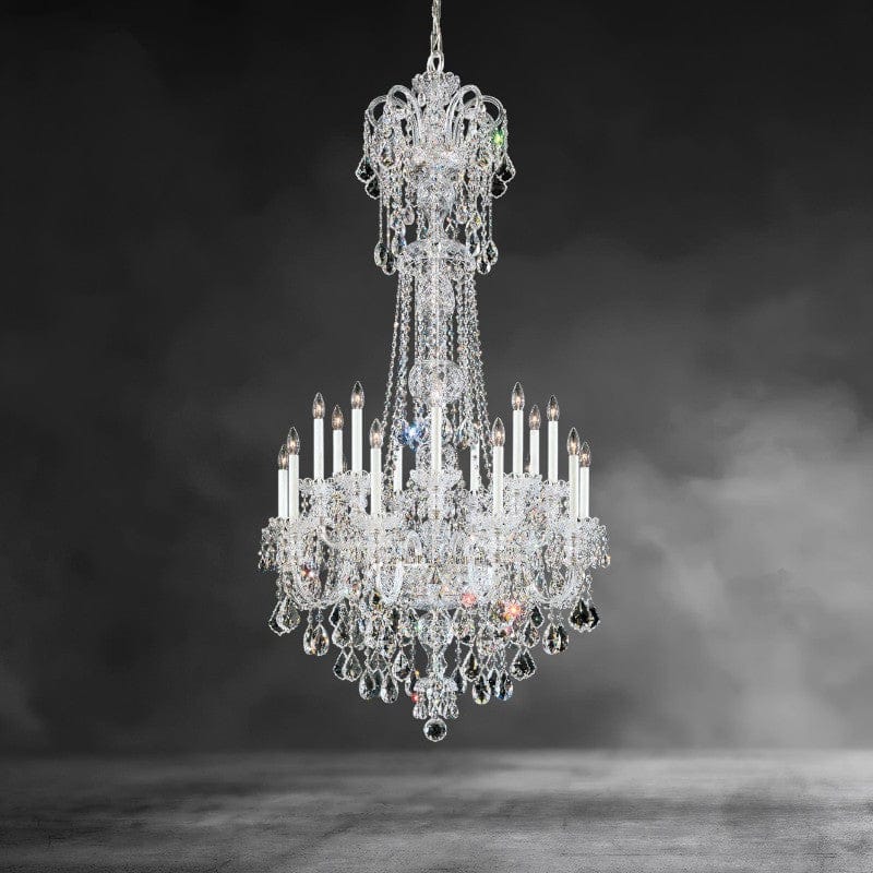 Silver / Clear Heritage Crystal Oldie 23-light Crystal chandelier 36"