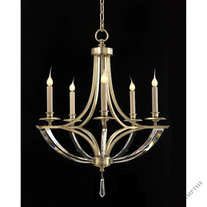 Oval crystal candlestick five-light chandelier24"