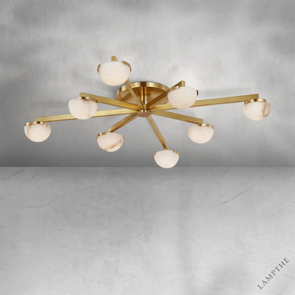 Padra Alabaster Large Staggered Arm Flush Mount