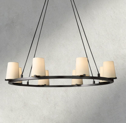 36" / Bronze Pauillac Fabric Shade Round Chandelier 36", 48", 60"