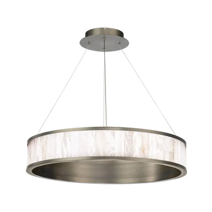 Alabaster Round Ring LED Chandelier 28"