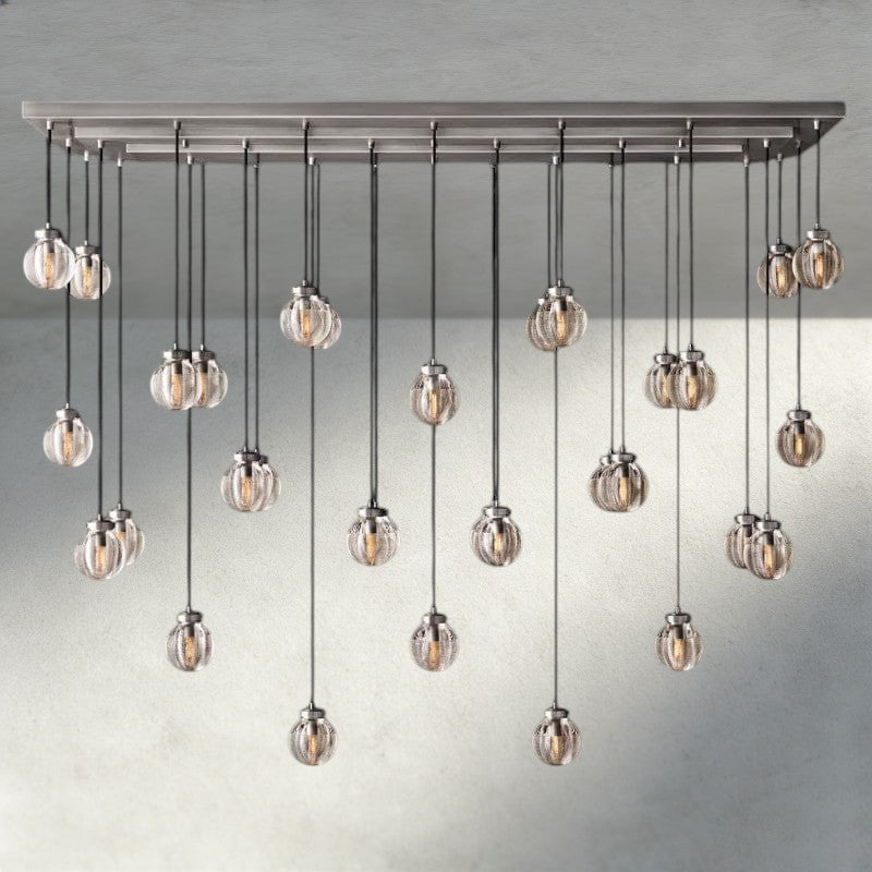 72" / Nickle Pearl Rectangular Chandelier 36", 54", 72"