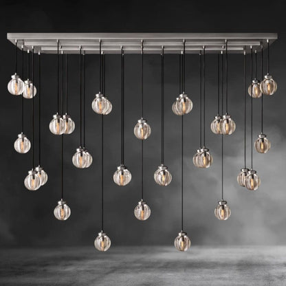 72" / Nickle Pearl Rectangular Chandelier 36", 54", 72"