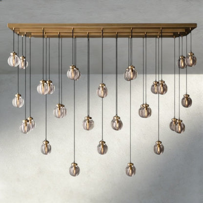72" / Brass Pearl Rectangular Chandelier 36", 54", 72"