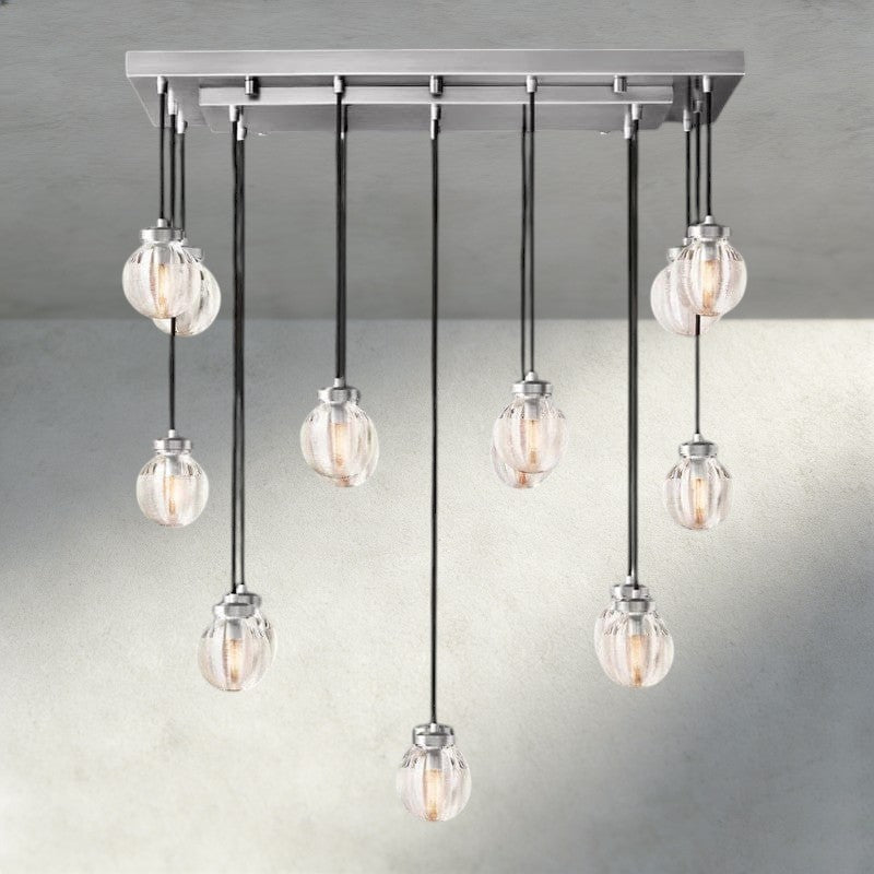 36" / Nickle Pearl Rectangular Chandelier 36", 54", 72"