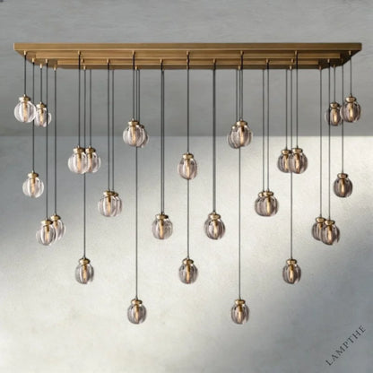 72" / Brass Pearl Rectangular Chandelier 36", 54", 72"