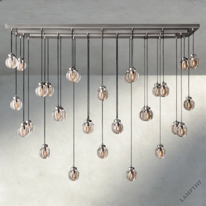 72" / Nickle Pearl Rectangular Chandelier 36", 54", 72"