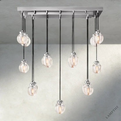 36" / Nickle Pearl Rectangular Chandelier 36", 54", 72"