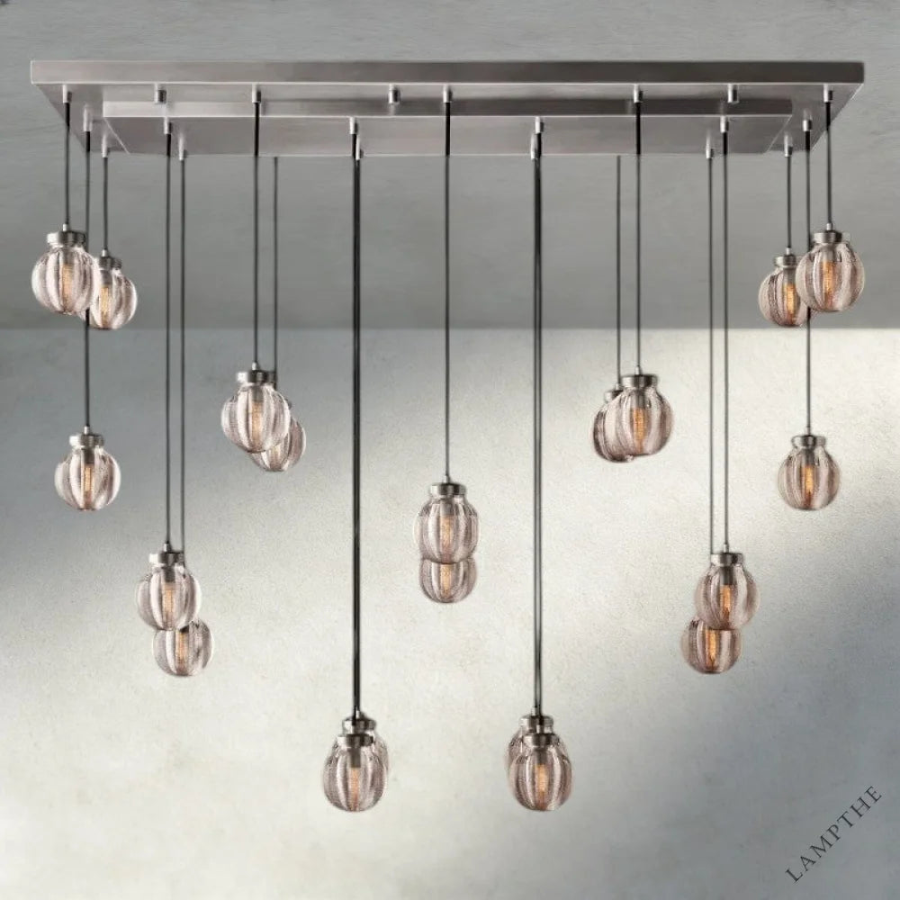 54" / Nickle Pearl Rectangular Chandelier 36", 54", 72"