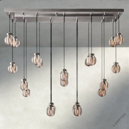 54" / Nickle Pearl Rectangular Chandelier 36", 54", 72"