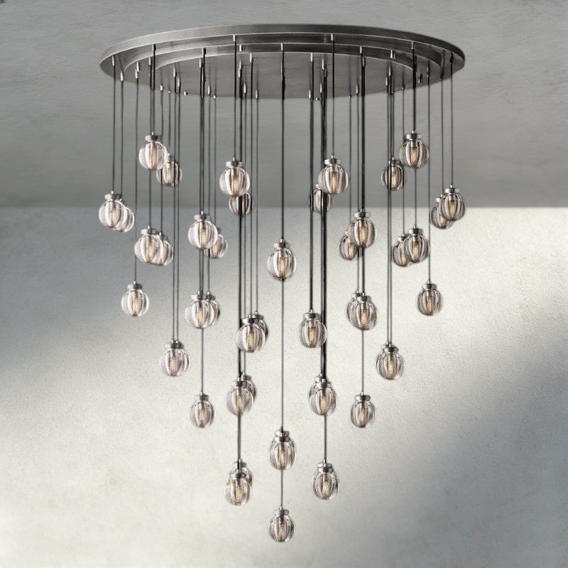 60" / Nickle Pearl Round Chandelier 38", 48", 60"