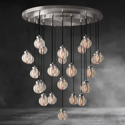 38" / Nickle Pearl Round Chandelier 38", 48", 60"