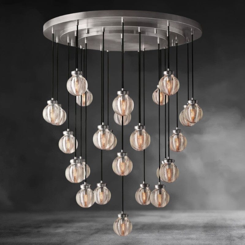 38" / Nickle Pearl Round Chandelier 38", 48", 60"