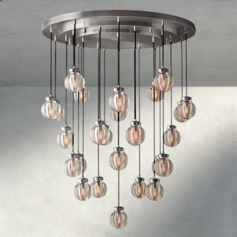 38" / Nickle Pearl Round Chandelier 38", 48", 60"