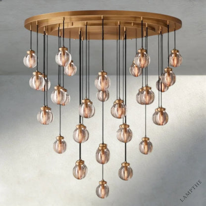 48" / Brass Pearl Round Chandelier 38", 48", 60"