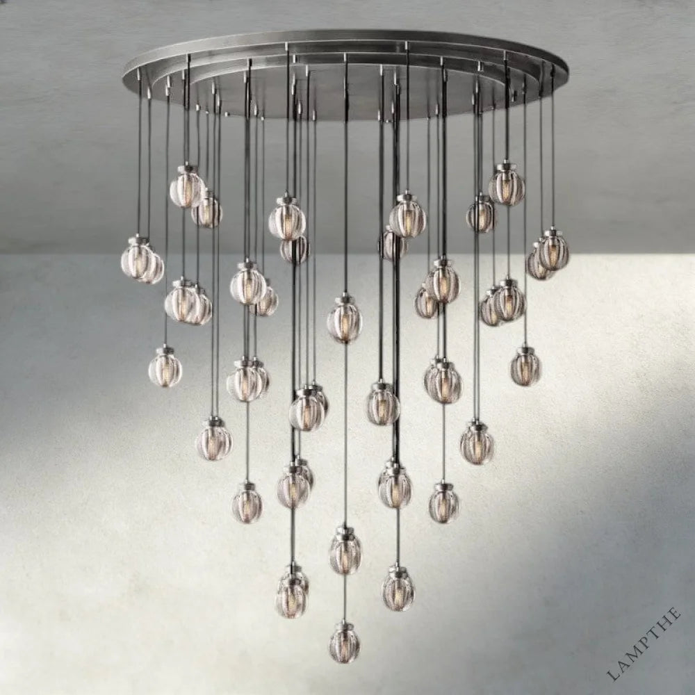 60" / Nickle Pearl Round Chandelier 38", 48", 60"
