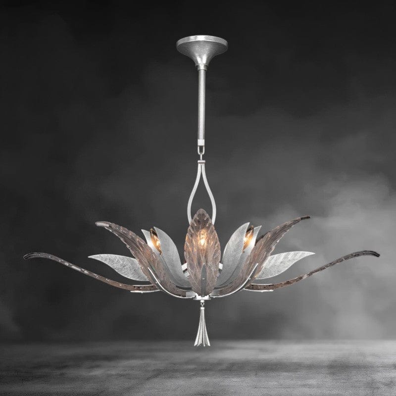Nickel Plume 8 - Light Chandelier