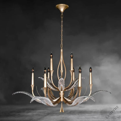 Brass Plume 9 - Light Chandelier