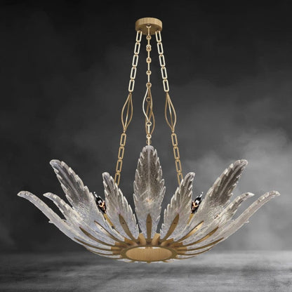 Brass Plume Chandelier