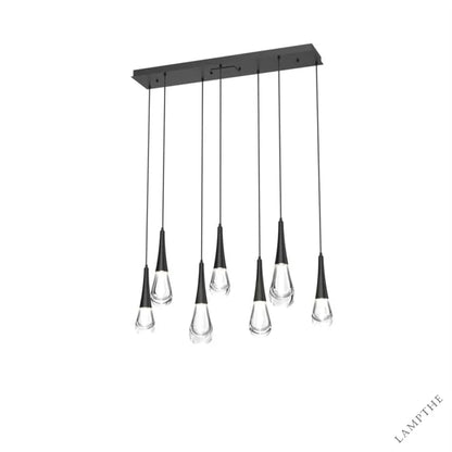 Bronze Pluvia 7-Light Linear Chandelier Pendant For Living room Family room Dining Room Bedroom