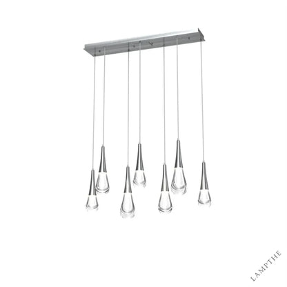 Nickle Pluvia 7-Light Linear Chandelier Pendant For Living room Family room Dining Room Bedroom