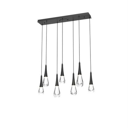 Bronze Pluvia 7-Light Linear Chandelier Pendant For Living room Family room Dining Room Bedroom