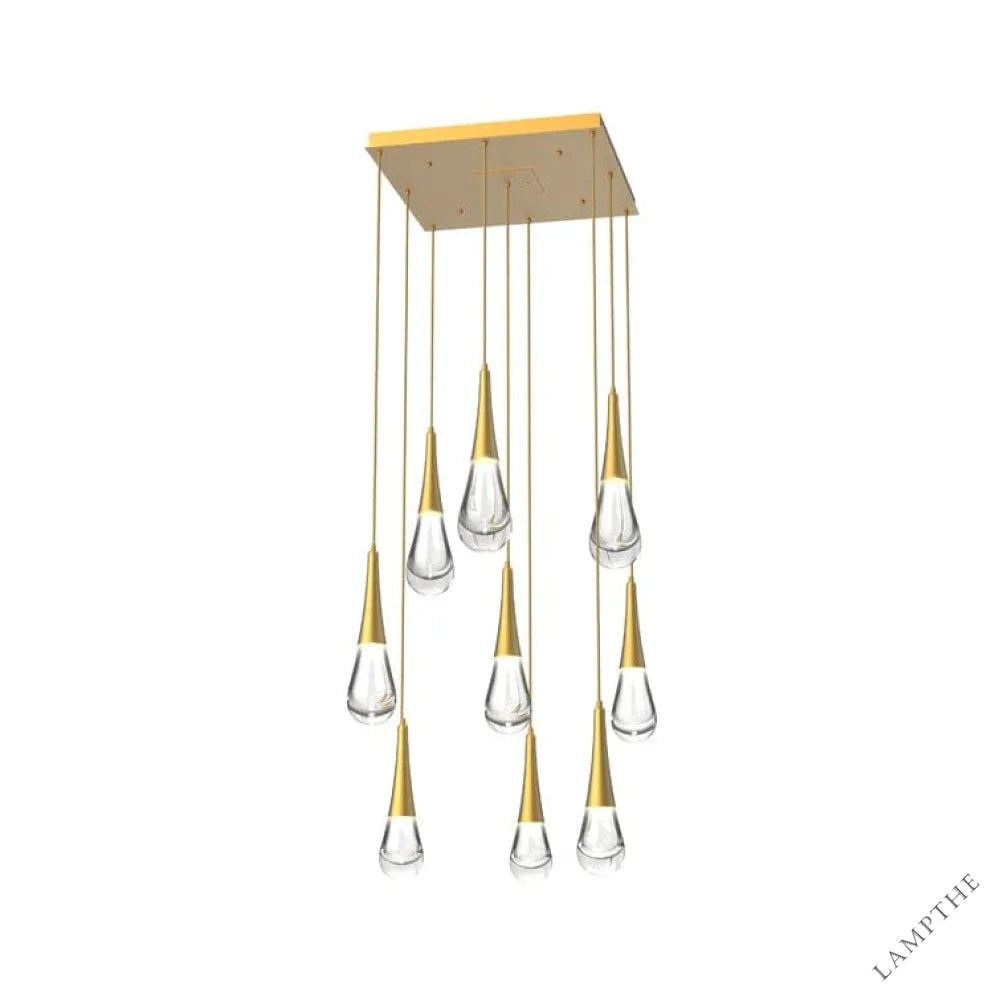 9-Lights / Brass Pluvia 8/ 9/ 11 /12-Light Chandelier Pendant For Living room Family room Dining Room Bedroom