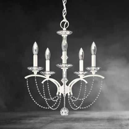 White / Clear Optic Crystal Priscilla Crystal Candlestick Chandelier 18"